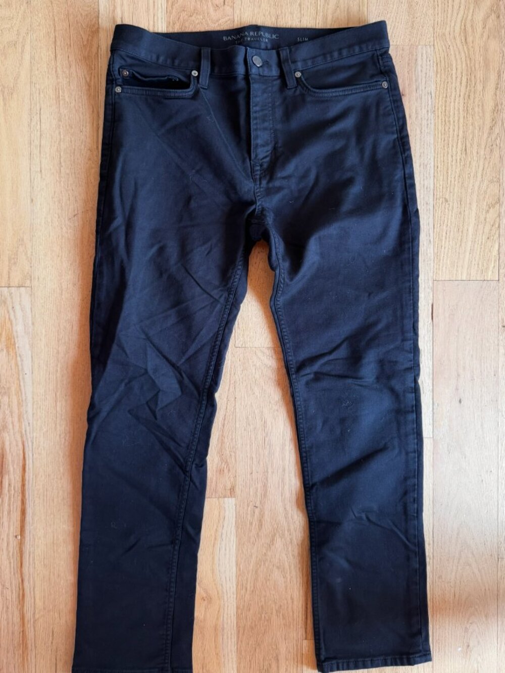 Banana Republic The Traveler Slim Black Stretch Pants 32x30